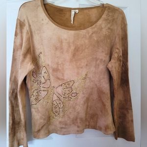 Susan Lawrence Top Tan Size XL